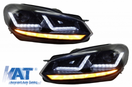 Faruri Osram LED Negre LEDriving Semnal Dinamic si Grila Centrala compatibil cu VW Golf 6 VI (2008-2012) R20 Design-image-6031763