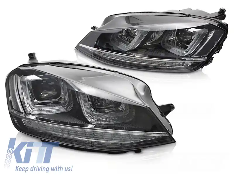 FARURI SEQ NEGRE CU LINIE DE CROM potrivite pentru VW GOLF 7 13-17