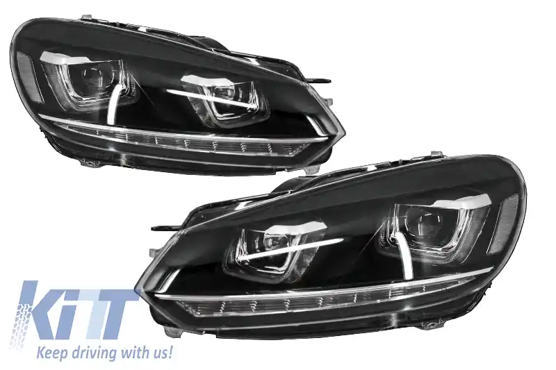 Faruri si Stopuri LED compatibil cu VW Golf 6 VI (2008-up) R20 U Design cu Semnal LED Dinamic-image-6043671