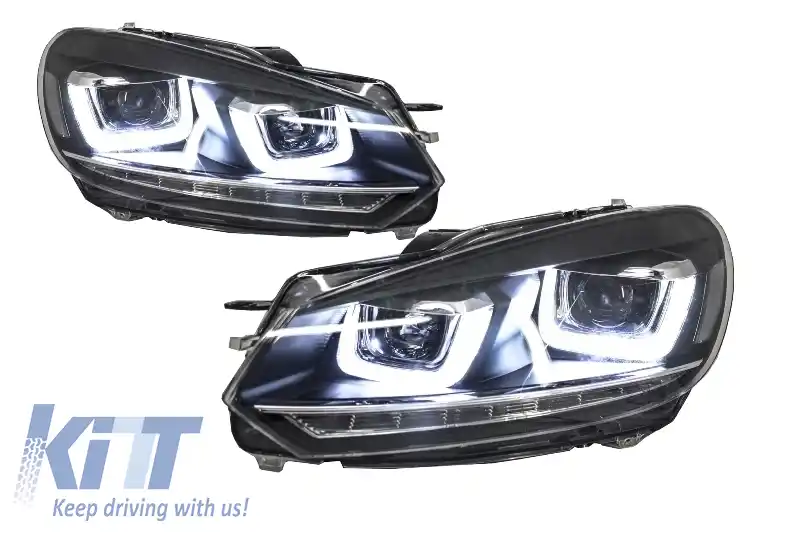 Faruri si Stopuri LED compatibil cu VW Golf 6 VI (2008-up) R20 U Design cu Semnal LED Dinamic-image-6043672