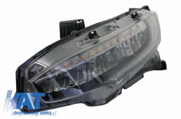Faruri Stopuri Full LED compatibil cu HONDA Civic Mk10 (FC/FK) (2016-Up) Limousine Full LED Light Bar Rosu/Negru Semnalizare Dinamica-image-6037915