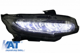 Faruri Stopuri Full LED compatibil cu HONDA Civic Mk10 (FC/FK) (2016-Up) Limousine Full LED Light Bar Rosu/Negru Semnalizare Dinamica-image-6037918