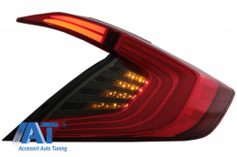 Faruri Stopuri Full LED compatibil cu HONDA Civic Mk10 (FC/FK) (2016-Up) Limousine Full LED Light Bar Rosu/Negru Semnalizare Dinamica-image-6037927