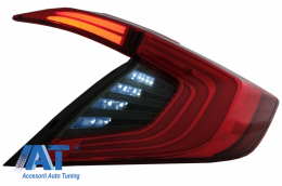 Faruri Stopuri Full LED compatibil cu HONDA Civic Mk10 (FC/FK) (2016-Up) Limousine Full LED Light Bar Rosu/Negru Semnalizare Dinamica-image-6037928