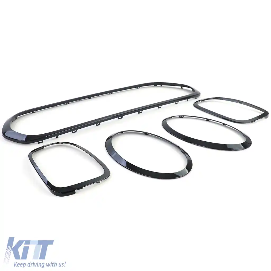 Faruri Stopuri Grilă Cadru Negru Lucios potrivit pentru Mini F55 F56 F57-image-6201768