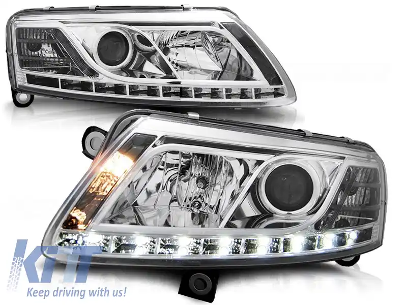 image-12-FARURI TRUE DRL CHROME potrivite pentru AUDI A6 C6 04.04-08