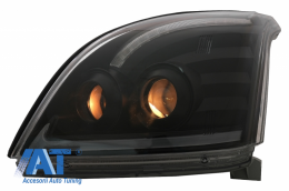 Faruri TUBE LIGHT LED compatibil cu TOYOTA Land Cruiser FJ120 (2003-2009) Negru cu Semnal Dinamic LHD-image-6063888