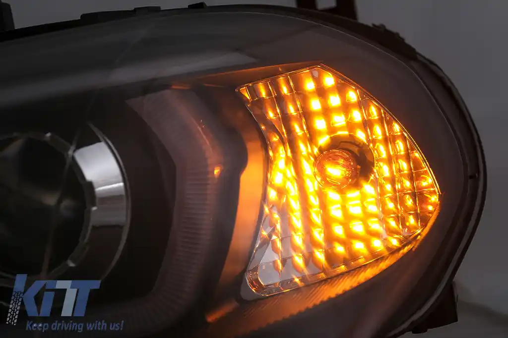 Faruri Tube Light LED DRL Angel Eyes compatibil cu BMW X5 E70 (2007-2013) Negru-image-6101904