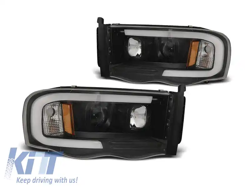 FARURI TUNING POTRIVITE PENTRU DODGE RAM 02-06 TUBE LIGHT CU NEGRU