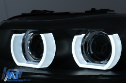 Faruri Xenon 3D U-Led Angel Eyes compatibil cu BMW Seria 3 E90 E91 cu AFS (2008-2011) Negru-image-6090789