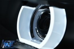 Faruri Xenon 3D U-Led Angel Eyes compatibil cu BMW Seria 3 E90 E91 cu AFS (2008-2011) Negru-image-6090792