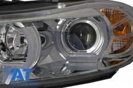 Faruri Xenon Angel Eye 3D U-TYPE compatibil cu BMW Seria 3 E90 E91 (03.2005-08.2008) Crom HID-image-6023833