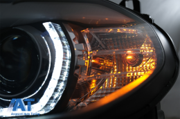 Faruri Xenon Angel Eyes 3D Dual Halo Rims LED DRL compatibil cu BMW X5 E70 (2007-2010) Negru-image-6074947
