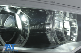 Faruri Xenon Angel Eyes 3D Dual Halo Rims LED DRL compatibil cu BMW X6 E71 (2008-2012)-image-6083029