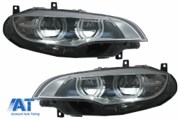 Faruri Xenon Angel Eyes 3D Dual Halo Rims LED DRL compatibil cu BMW X6 E71 (2008-2012)-image-6083031