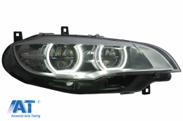 Faruri Xenon Angel Eyes 3D Dual Halo Rims LED DRL compatibil cu BMW X6 E71 (2008-2012)-image-6083033