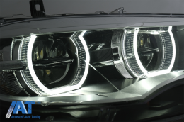 Faruri Xenon Angel Eyes 3D Dual Halo Rims LED DRL compatibil cu BMW X6 E71 (2008-2012)-image-6083035