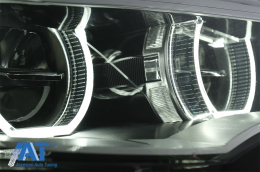 Faruri Xenon Angel Eyes 3D Dual Halo Rims LED DRL compatibil cu BMW X6 E71 (2008-2012)-image-6083036
