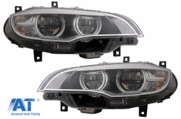 Faruri Xenon Angel Eyes 3D Dual Halo Rims LED DRL compatibil cu BMW X6 E71 (2008-2012)-image-6083041