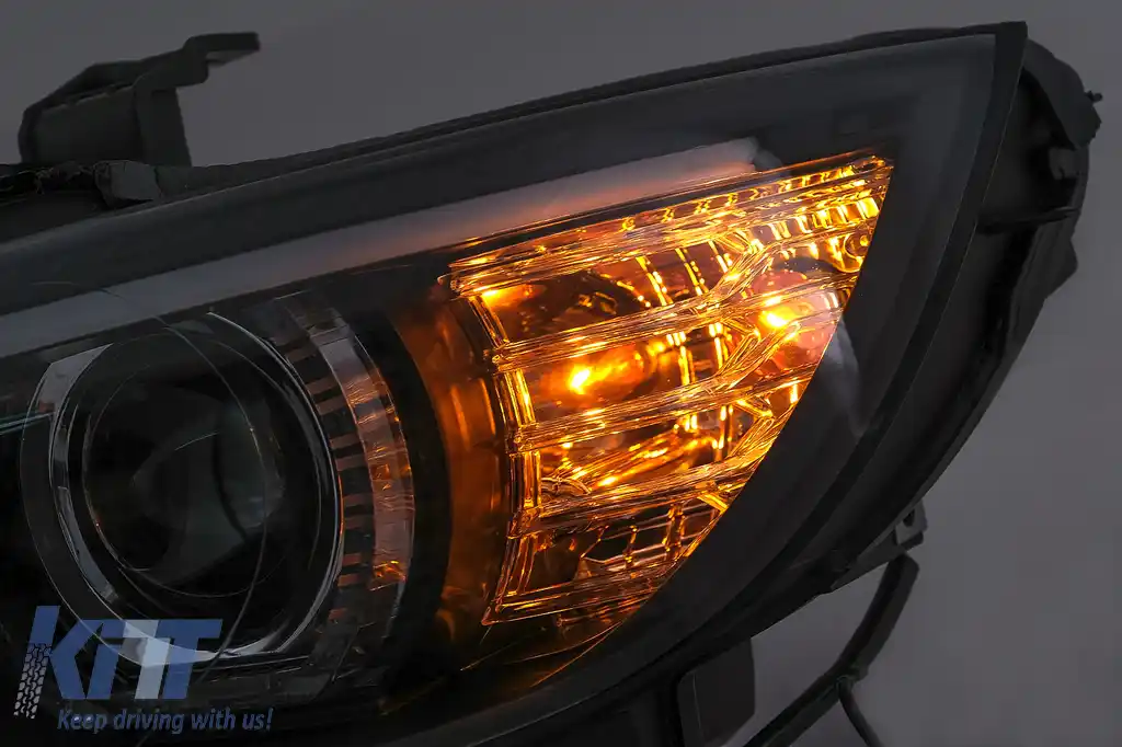 Faruri Xenon Angel Eyes compatibil cu BMW Seria 3 E92 E93 (2006-2010) 3D U-TYPE Negru-image-6099646
