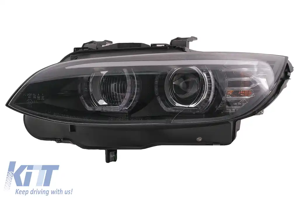 Faruri Xenon Angel Eyes compatibil cu BMW Seria 3 E92 E93 (2006-2010) 3D U-TYPE Negru-image-6099647