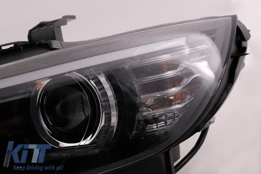 Faruri Xenon Angel Eyes compatibil cu BMW Seria 3 E92 E93 (2006-2010) 3D U-TYPE Negru-image-6099651