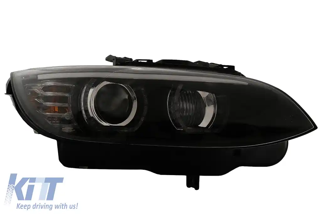 Faruri Xenon Angel Eyes compatibil cu BMW Seria 3 E92 E93 (2006-2010) 3D Negru-image-6109347