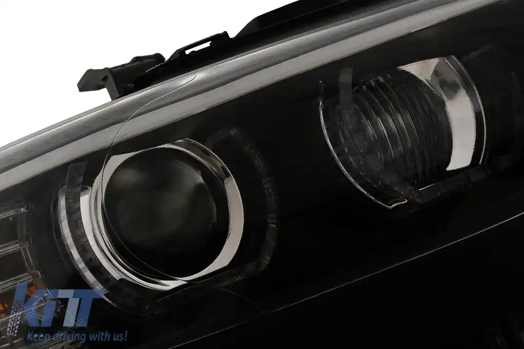 Faruri Xenon Angel Eyes compatibil cu BMW Seria 3 E92 E93 (2006-2010) 3D Negru-image-6109348