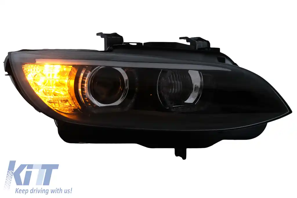 Faruri Xenon Angel Eyes compatibil cu BMW Seria 3 E92 E93 (2006-2010) 3D Negru-image-6109351