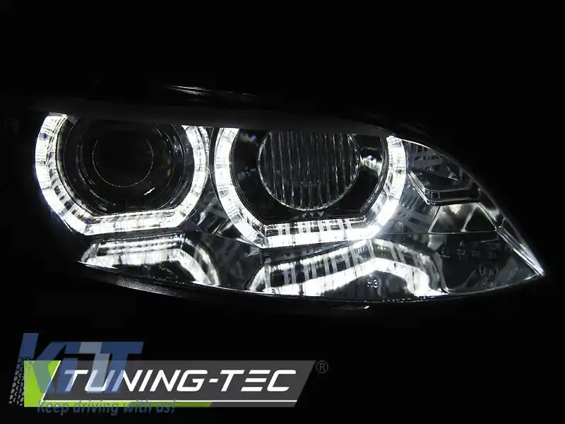 FARURI XENON CU OCHI ÎN ENGLEZĂ LED CROM, potrivite pentru BMW E92/E93 06-10-image-6268185