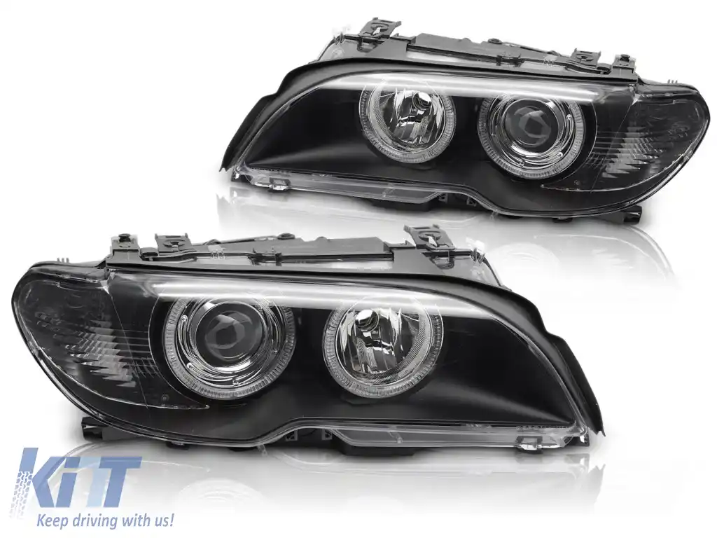 FARURI XENON CU OCHI ÎN ÎNGHEȚAT NEGRU potrivite pentru BMW E46 03-06 COUPE CABRIO