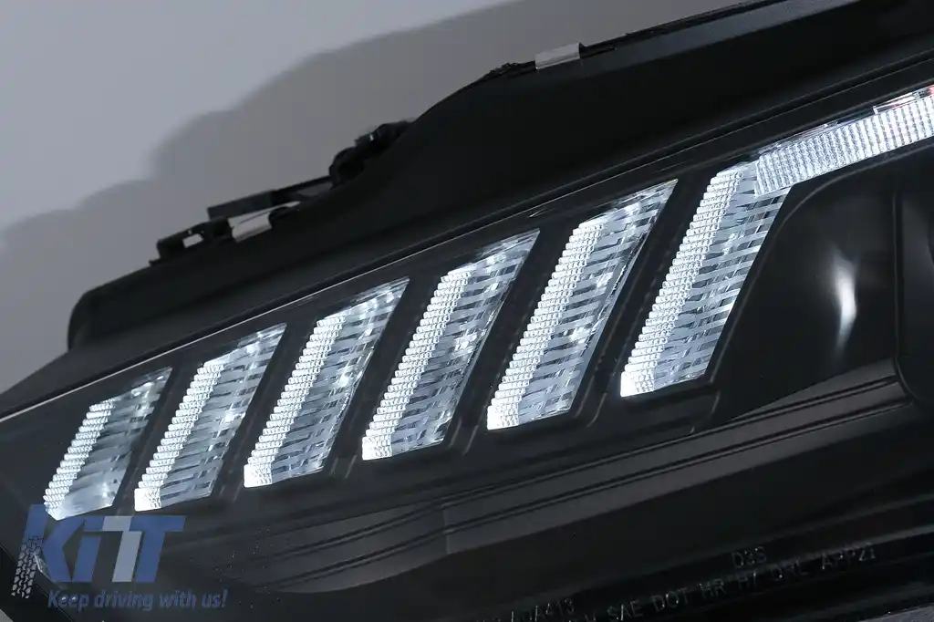 Faruri Xenon LED DRL compatibil cu Audi A4 B8.5 Facelift (2012-2015) Negru Semnal Dinamic-image-6099978