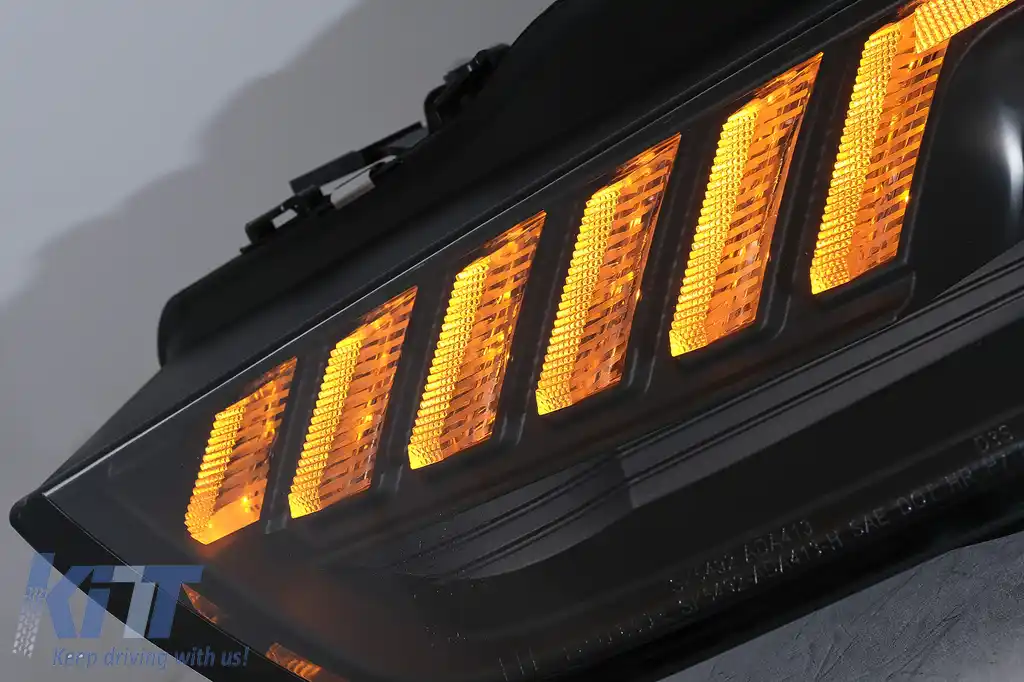 Faruri Xenon LED DRL compatibil cu Audi A4 B8.5 Facelift (2012-2015) Negru Semnal Dinamic-image-6099983