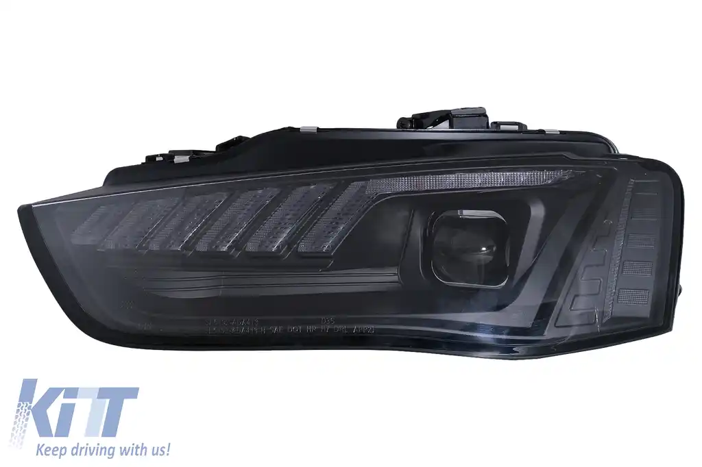Faruri Xenon LED DRL compatibil cu Audi A4 B8.5 Facelift (2012-2015) Negru Semnal Dinamic-image-6099986