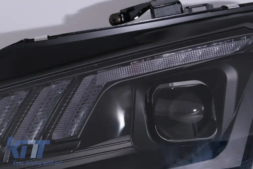 Faruri Xenon LED DRL compatibil cu Audi A4 B8.5 Facelift (2012-2015) Negru Semnal Dinamic-image-6099988