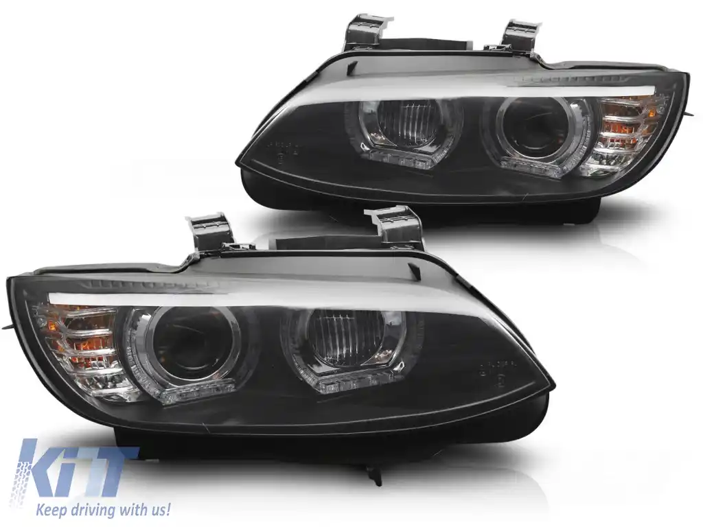FARURI XENON LED GALBEN DRL NEGRU potrivite pentru BMW E92 / E93 06-10