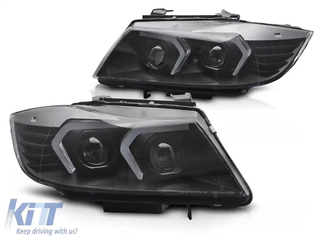 FARURI XENON LED NEGRE potrivite pentru BMW E90/E91 LCI 09-11