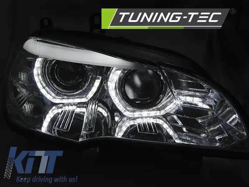 FARURI XENON OCHI DE ÎNGER LED DRL CHROME AFS potrivite pentru BMW X5 E70 07-10-image-6268523
