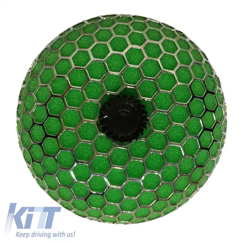 Filtru de aer ciupercă universal F100 cu 4 adaptoare F60/70/76/90mm verde-image-6295594