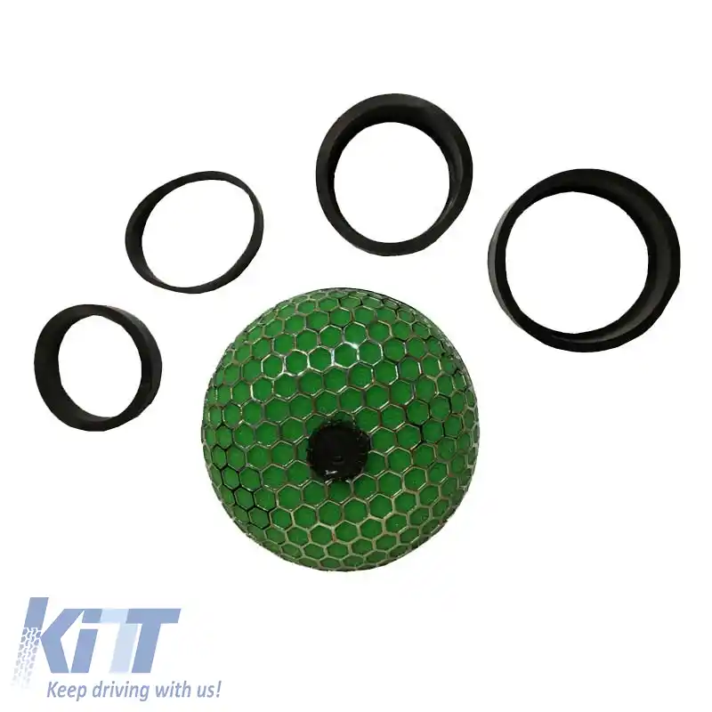 Filtru de aer ciupercă universal F100 cu 4 adaptoare F60/70/76/90mm verde-image-6295597