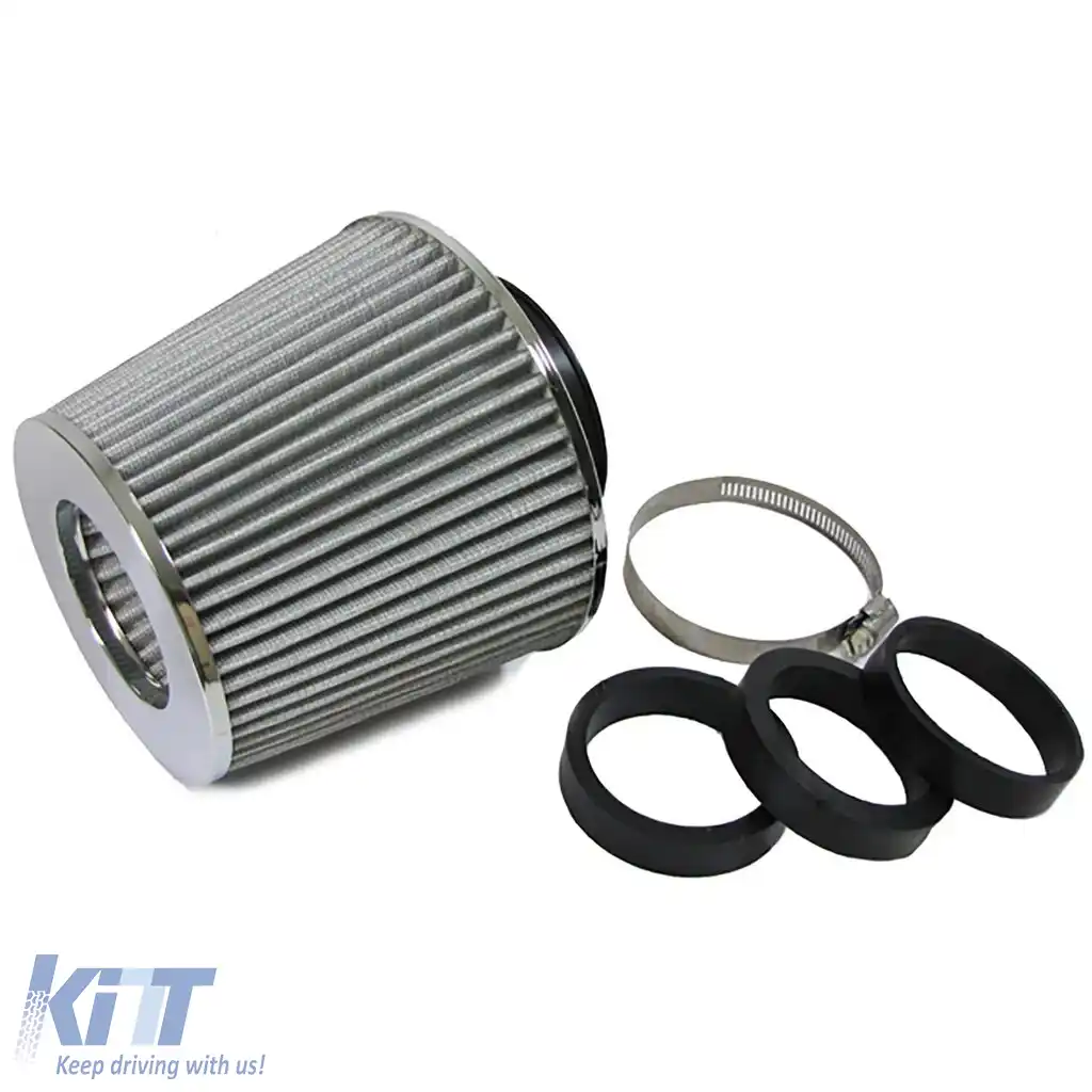 Filtru de aer sport performant – argintiu – conexiune universală de 60–76 mm-image-6191500