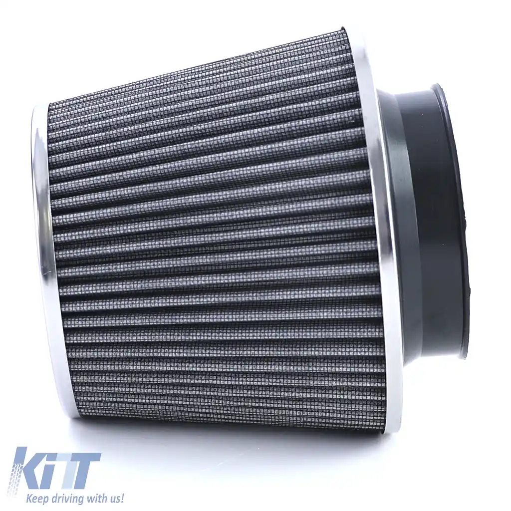 Filtru de aer sport performant argintiu universal, potrivit pentru conexiuni de 60-70mm-image-6196763
