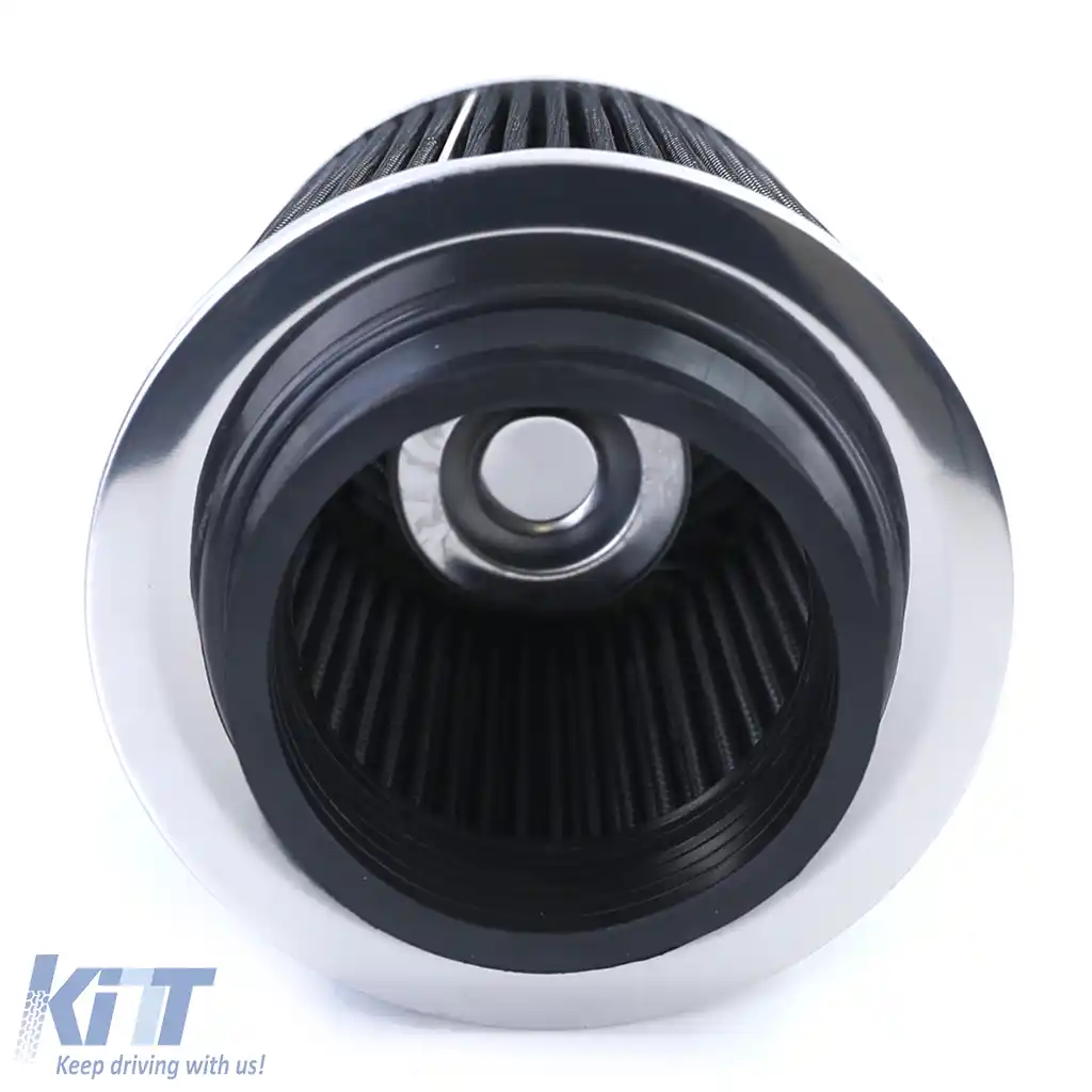 Filtru de aer sport performant argintiu universal, potrivit pentru conexiuni de 60-70mm-image-6196765