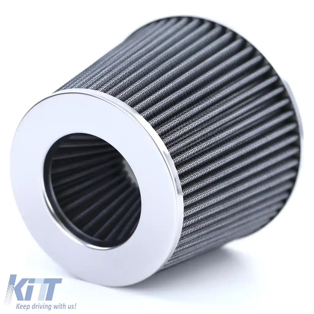 Filtru de aer sport performant argintiu universal, potrivit pentru conexiuni de 60-70mm-image-6196767
