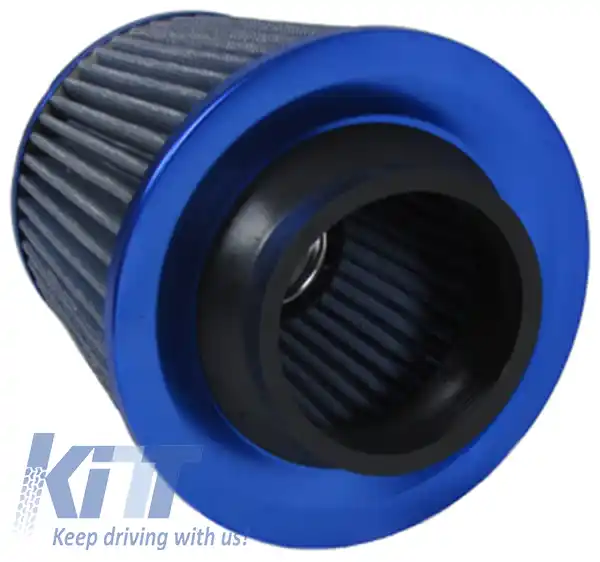 Filtru de aer sport universal de performanță albastru cu 3 inele de adaptor 60-76mm-image-6196855