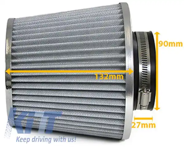 Filtru de aer sport universal de performanță albastru cu 3 inele de adaptor 60-76mm-image-6196857