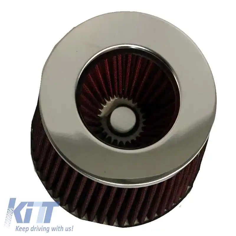 Filtru de aer universal 2 căi F100 cu 5 adaptoare F60/65/70/80/90mm roșu-image-6295562