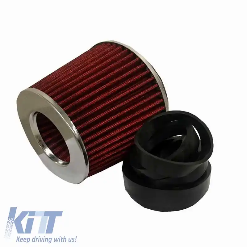 Filtru de aer universal 2 căi F100 cu 5 adaptoare F60/65/70/80/90mm roșu-image-6295564