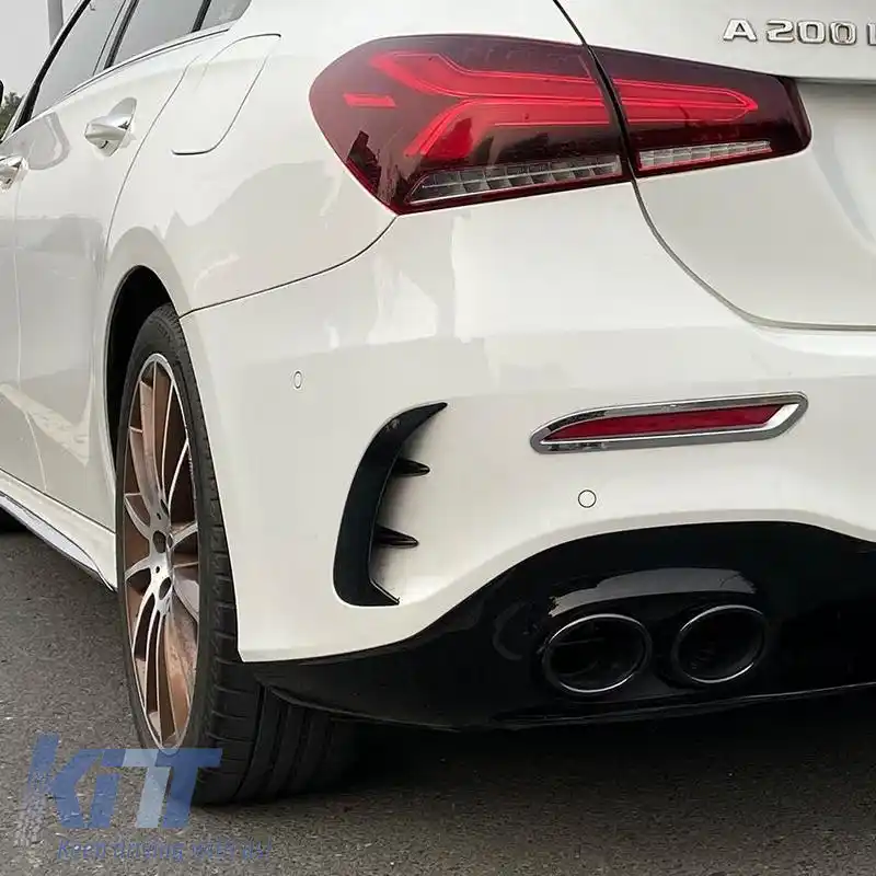 Flaps / Ventilație pentru Bara Spate Potrivită pentru Mercedes-Benz A-Class W177 Hatchback cu Bara de Design Lucioasă Neagră 2 Piese-image-6310801