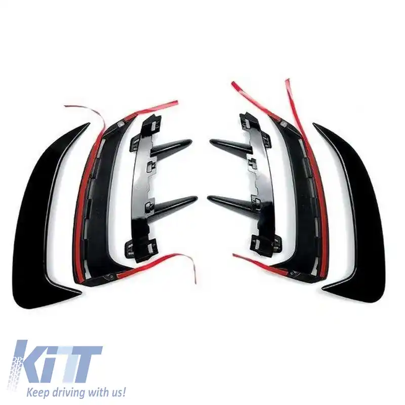Flaps / Ventilație pentru Bara Spate Potrivită pentru Mercedes-Benz A-Class W177 Hatchback cu Bara de Design Lucioasă Neagră 2 Piese-image-6310802